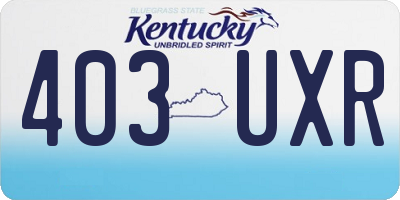 KY license plate 403UXR