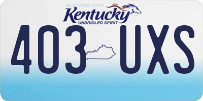 KY license plate 403UXS