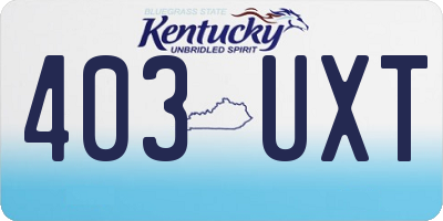 KY license plate 403UXT