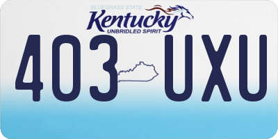 KY license plate 403UXU