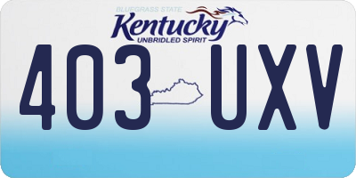 KY license plate 403UXV