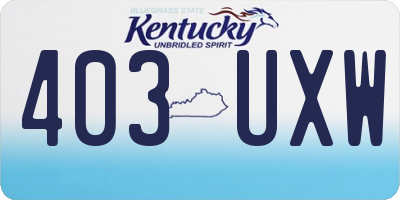 KY license plate 403UXW