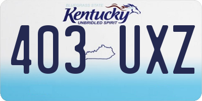 KY license plate 403UXZ
