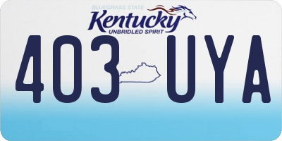 KY license plate 403UYA