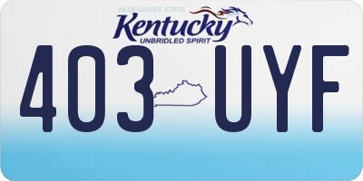 KY license plate 403UYF