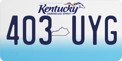 KY license plate 403UYG
