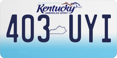 KY license plate 403UYI
