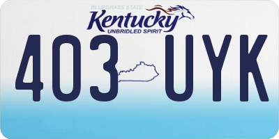 KY license plate 403UYK