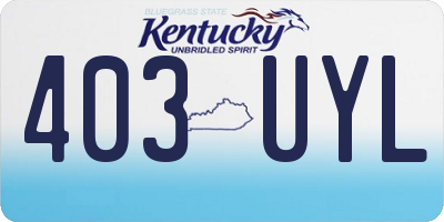 KY license plate 403UYL