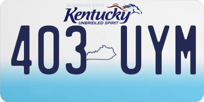 KY license plate 403UYM