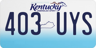 KY license plate 403UYS