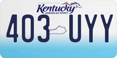 KY license plate 403UYY