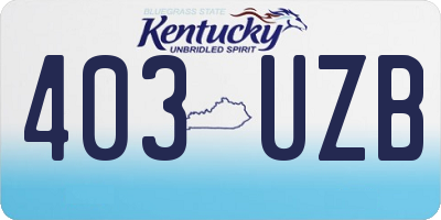 KY license plate 403UZB