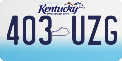 KY license plate 403UZG
