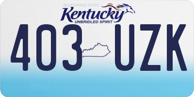 KY license plate 403UZK