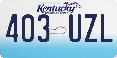 KY license plate 403UZL