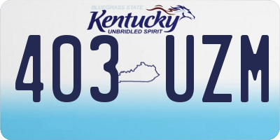 KY license plate 403UZM