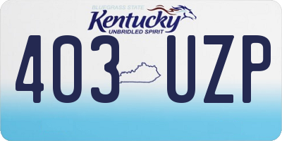 KY license plate 403UZP
