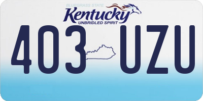 KY license plate 403UZU