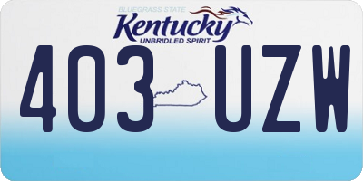 KY license plate 403UZW