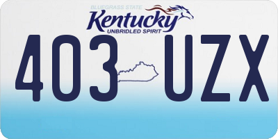 KY license plate 403UZX