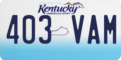 KY license plate 403VAM