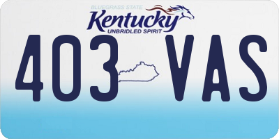 KY license plate 403VAS