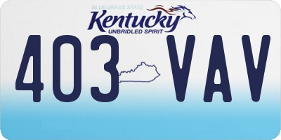 KY license plate 403VAV