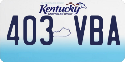 KY license plate 403VBA