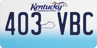 KY license plate 403VBC