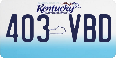 KY license plate 403VBD