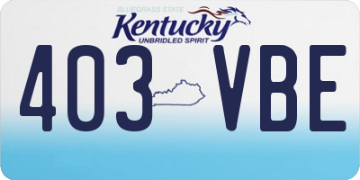 KY license plate 403VBE