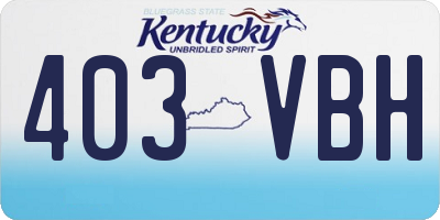 KY license plate 403VBH