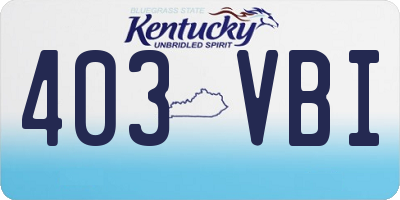 KY license plate 403VBI