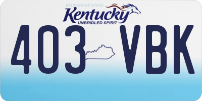 KY license plate 403VBK