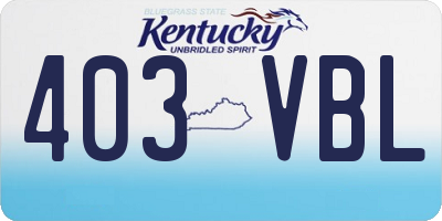 KY license plate 403VBL