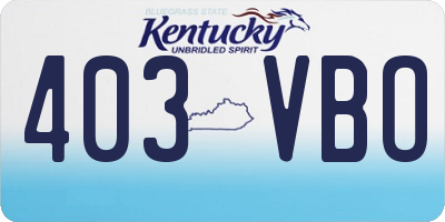 KY license plate 403VBO