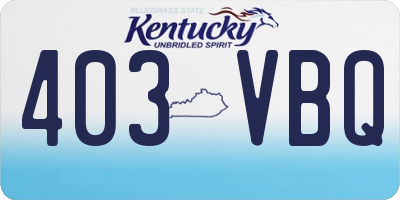 KY license plate 403VBQ