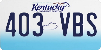 KY license plate 403VBS