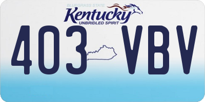 KY license plate 403VBV
