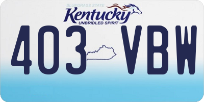 KY license plate 403VBW