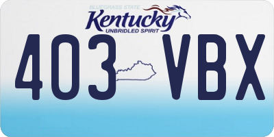 KY license plate 403VBX