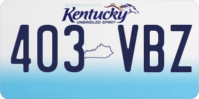 KY license plate 403VBZ