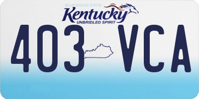 KY license plate 403VCA