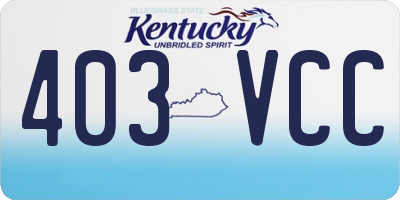 KY license plate 403VCC