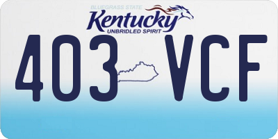 KY license plate 403VCF