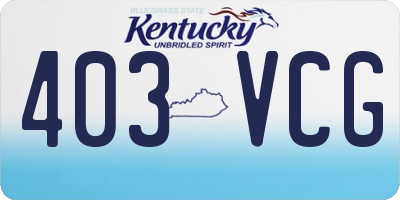 KY license plate 403VCG