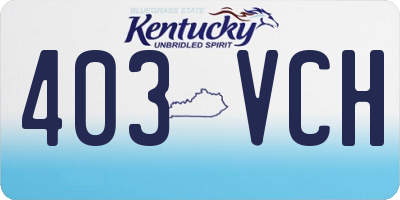KY license plate 403VCH
