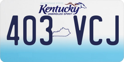 KY license plate 403VCJ