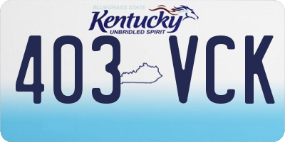 KY license plate 403VCK